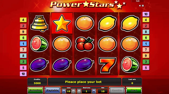 Power Stars slot Novomatic demo