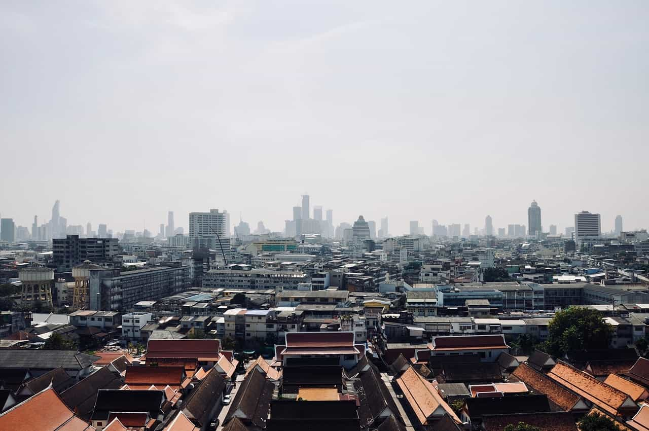 Bangkok city skyline.