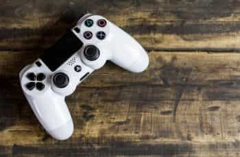 A white video game controller.